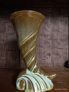 Vintage Art Deco Frankoma Cornucopia Vase