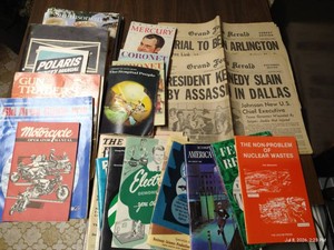 Vintage & Historical Ephemera Lot - Kennedy Assassination, Etc.