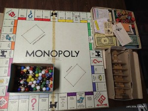 Vintage Monopoly Game, Marbles, & Wooden Pagoda Puzzle