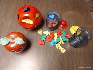 Vintage Toys - Happy Apple, Tupperware Shape Sorter, Alphabet Animals