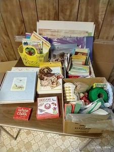 Craft & Activity Lot - Vintage Stationery, Activity Books, Photo Album, Craft Papers, Etc.