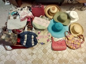 Lot of Purses & Straw Hats
