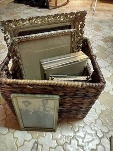 Vintage Metal Frame Lot & (1) Vintage Picture