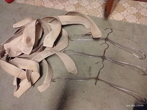 Antique Mens Collars & (3) Folding Metal Hangers - Arrow Cluett Peabody & Co.