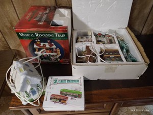 Mini Christmas Village Set, Revolving Musical Train, Streetcars, Light-up Church, Etc.