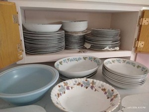 Large Lot of Fine China - Grapevine Pattern