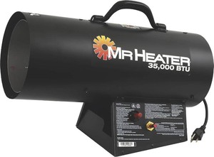 $138 Mr. Heater 35,000 BTU Propane Forced-Air Heater #MH35FA, Black