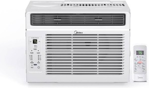 $190 Midea 6,000 BTU Window Air Conditioner, 3-in-1 CoolFanDehumidifier Window AC Unit, Easycool Air Conditioner with Remote Control, Cools up to 250 Sq. Ft., Fits bedroom, study, office