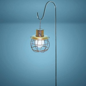 2 PACK Patriot Lighting  Solar Integrated LED Copper Metal Cage Lantern Landscape Light