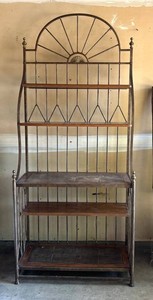 G - Drexel Solstice Wrought Iron Bakers Rack Shelving Unit