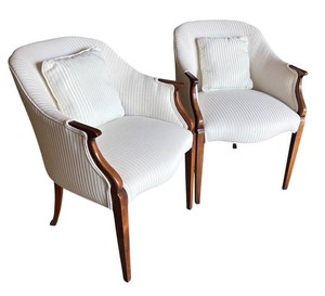 G - Vintage Southwood Furniture Sheraton Federal Lounge Chairs