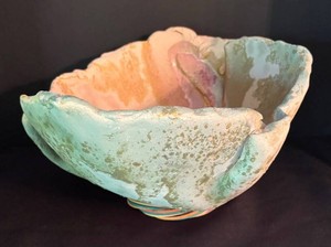 O - Tony Evans Signed Raku Pottery Bowl