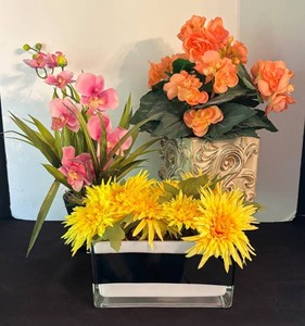 O - Faux Floral Arrangement (Lot of 3)
