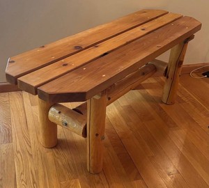 E - Vintage Wooden Bench
