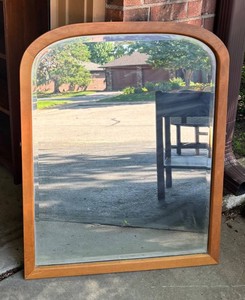 G - Vintage Arched Wood Mirror