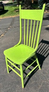 G - Vintage Green Painted Wooden Chair