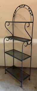 G - Vintage Wrought Iron Bakers Rack