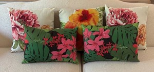 O - Reversible Floral & Tropical Accent Pillow Set (Lot of 5)