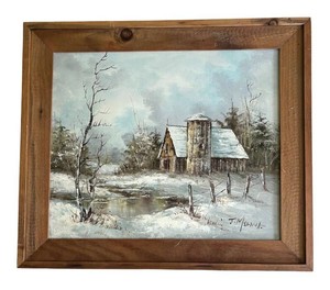 O - J. Medina Winter Painting, Signed