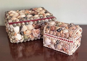 MB - Seashell Decorated Boxes Set of 2