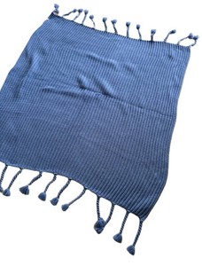 MB - Charter Club Denim Blue Throw Blanket
