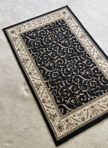 MB - Como Black Floral Area Rug
