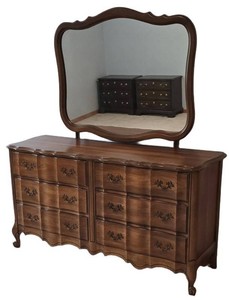 LL-BR2 - Vintage French Provincial Dresser With Mirror