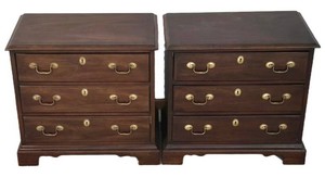 LL-BR2 - Pair of Vintage Georgian Wood Bedside Tables (Lot of 2)