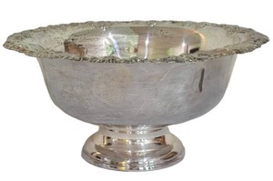 LL-BR2 - Vintage Gorham Newport Silverplate Punch Bowl & Ladle