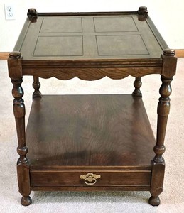 LL-BR2 - Vintage Wood End Table With Drawer