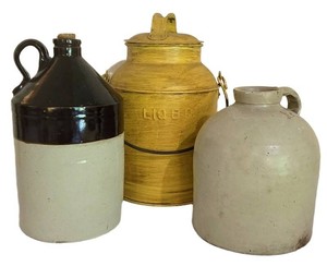 LL-BR2 - Vintage Ceramic Vessel Trio - Milk Can, Jug & Crock (Lot of 3)