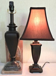 LL-BR2 - Mix N Match New Bronze Table Lamps With Shade (Lot of 2)