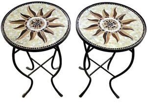 LL-FR - Tiled Garden Tables (Lot of 2)
