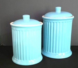 LL-FR - Omniware Turquoise Cannister Set of 2 With Lids