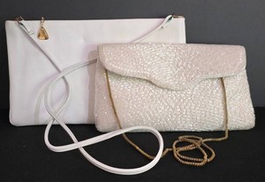 LL-FR - Beaded & Clemente Ivory Clutch Handbags (Lot of 2)