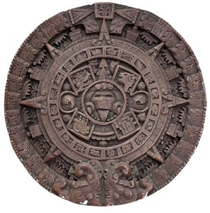 LL-FR - Aztec Sun Stone Calendar Plaster Wall Plaque
