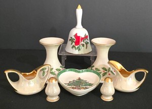 LL-BR1 - Lenox, Lefton, Spode & Lustreware Christmas Decor Mixed Lot