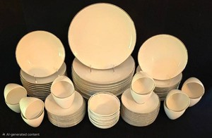 K - Vintage Johann Haviland Bavaria China Dinnerware Set (Lot of 83)