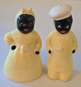 K - Vintage Mammy & Chef Salt & Pepper Shakers