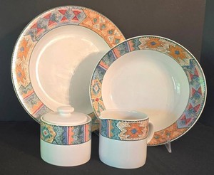 K - Sakura Sue Zipkin Moccasin 4 Piece Stoneware Serve Set