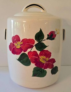 K - Vintage McCoy Floral Canister