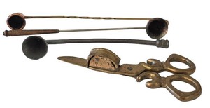 K - Vintage Brass Candle Snuffers & Wick Trimmer (Lot of 3)