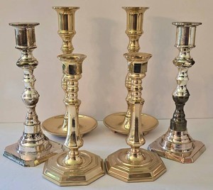 K - Brass Candlestick Set of 3 Pairs