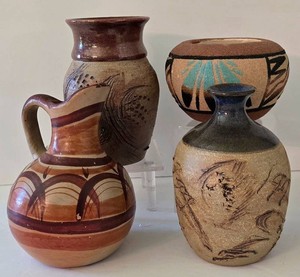 K - Signed Ethnic Pottery Mixed Lot