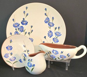 K - Vintage Stangle Pottery Chicory China Set (Lot of 4)