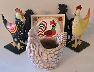 K - Chicken Decor Mixed Lot 6 Pieces
