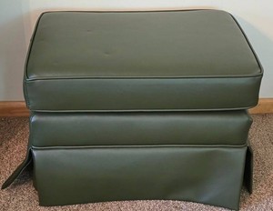 K - Vintage Green Upholstered Ottoman Stool