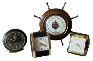 LR - Vintage Wall Clocks & Barometer Mixed Lot