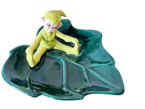 LR - Vintage Pixie on Leaf Ceramic Dish