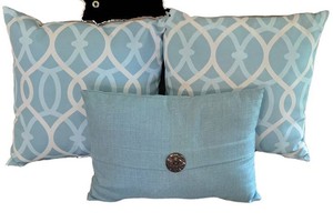 MBR - Throw Pillow Set - 3 Blue Accent Pillows